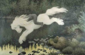 Gutt på hvit hest (Boy on white horse) by Theodor Kittelsen copy
